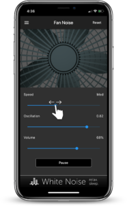 Slide the Speed to customize the fan sound